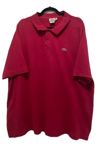 Lacoste weinrot rot Polo Größe 10R groß 100 % Baumwolle burgunderrot siehe Maße