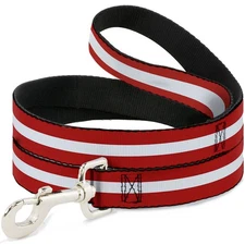 Dog Leash Stripes Red/White/Red