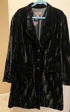 women's blazer coat  Crushed Velvet  Sz 28 black  Working Classics Designs  HIP 