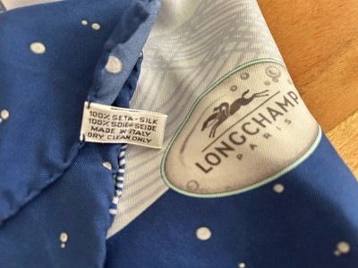 LONGCHAMP Paris Damen Seidentuch Schal  100% Wie Neu !
