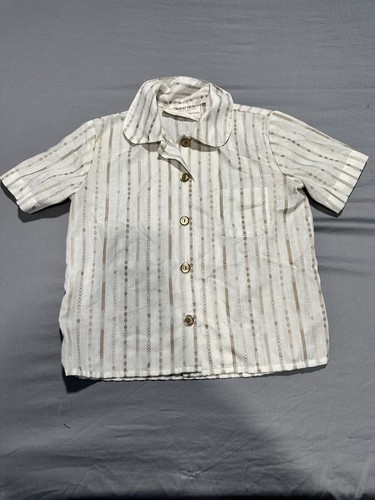 Vintage Official Girl Scouts Uniform Shirt Button Up Collared Top Girls Size 7