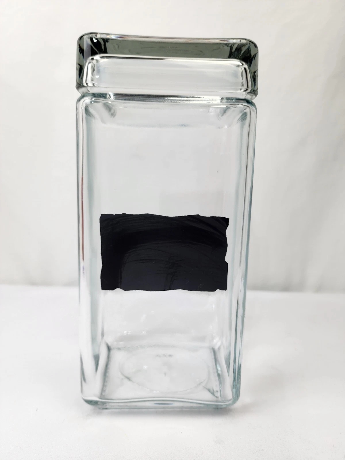 Anchor Hocking Stackable 9 x 4" Square Glass Canister Jar Glass Lid USA