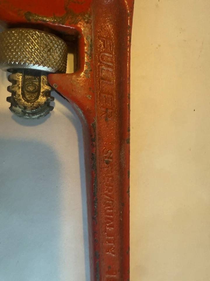 NICE FULLER 10" PIPE WRENCH SUPER QUALITY STRAIGHT HEAVY DUTY MADE JAPAN VINTAGE - Image 2 of 4