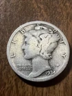 1934-D Mercury Dime -Actual Silver Coin Shown Very Good Shape Same Day Ship Free
