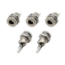 5Pcs DC-099 5.5 x 2.1mm DC Power Supply Jack Socket Threaded Metal Charging...