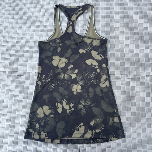 Lululemon Cool Racerback Biggie So Fly Butterfly Fatigue Green Black Size 0