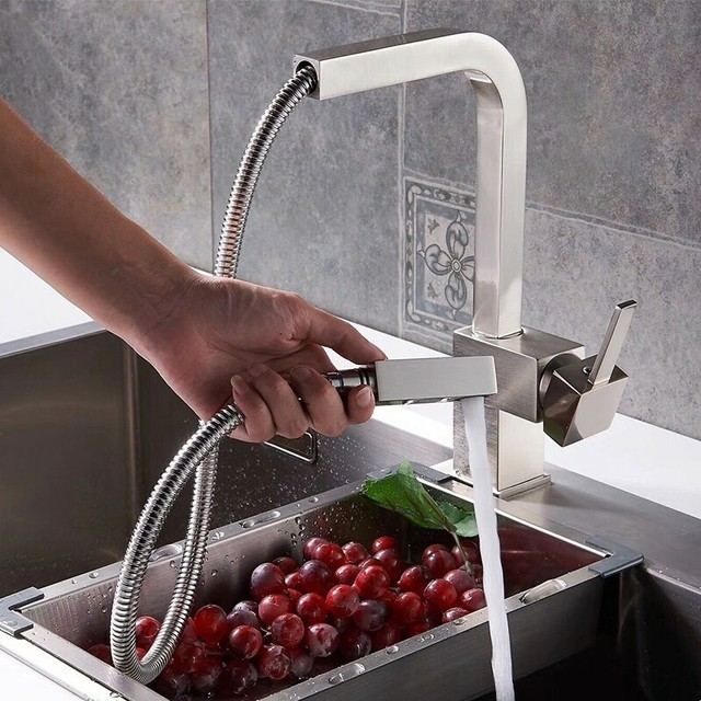 Waterworks Regulator Single Spout Kitchen Faucet In Brushed Nickel