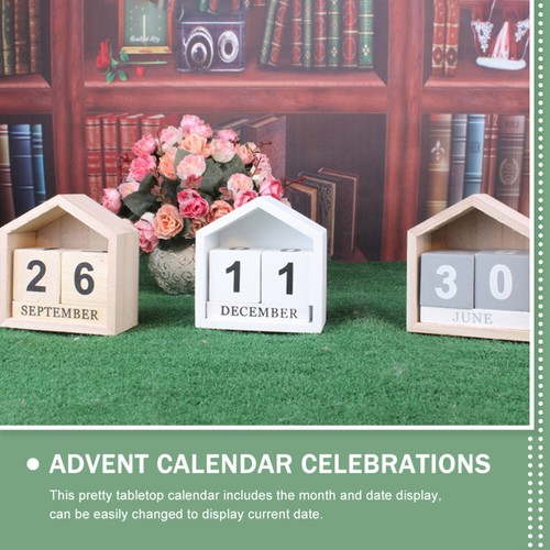 Wooden Calendar Ornament Office Desktop Decorations Decorative Home Accessories - Bild 6 von 12