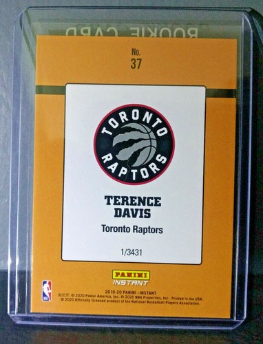 Terence Davis 2019-2020 Panini NBA #37 Rated Rookie Retro Card 1/3431 - Picture 2 of 2