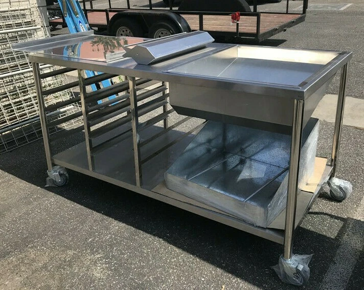 NOVO 66" Mesa Donuts Estação de Trabalho Vidros Dipper Panela de Açúcar Cesta Inferior NSF - Imagem 3 de 4