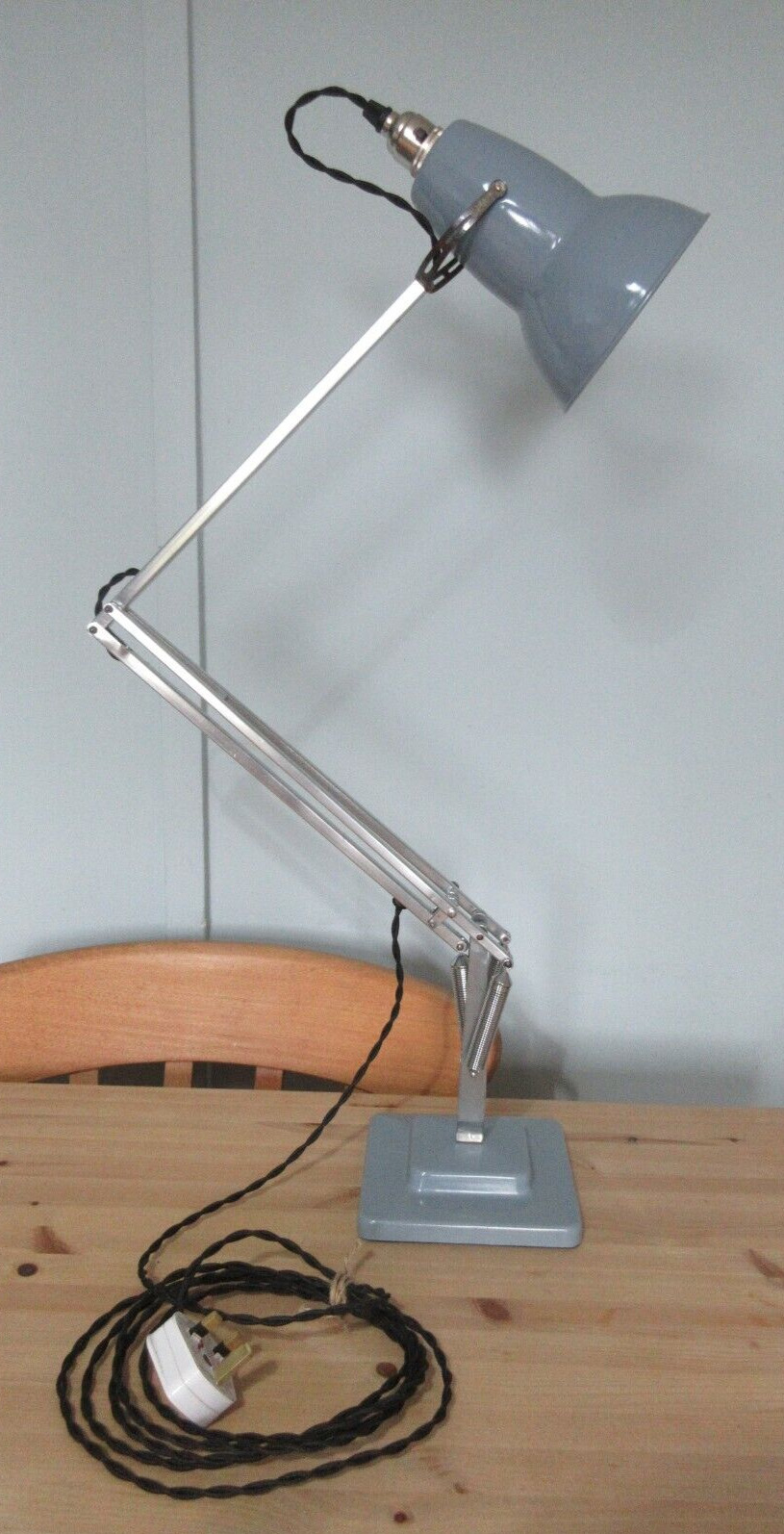 Herbert Terry Anglepoise Lamp 1227  Light Grey 1940's - Totally Restored