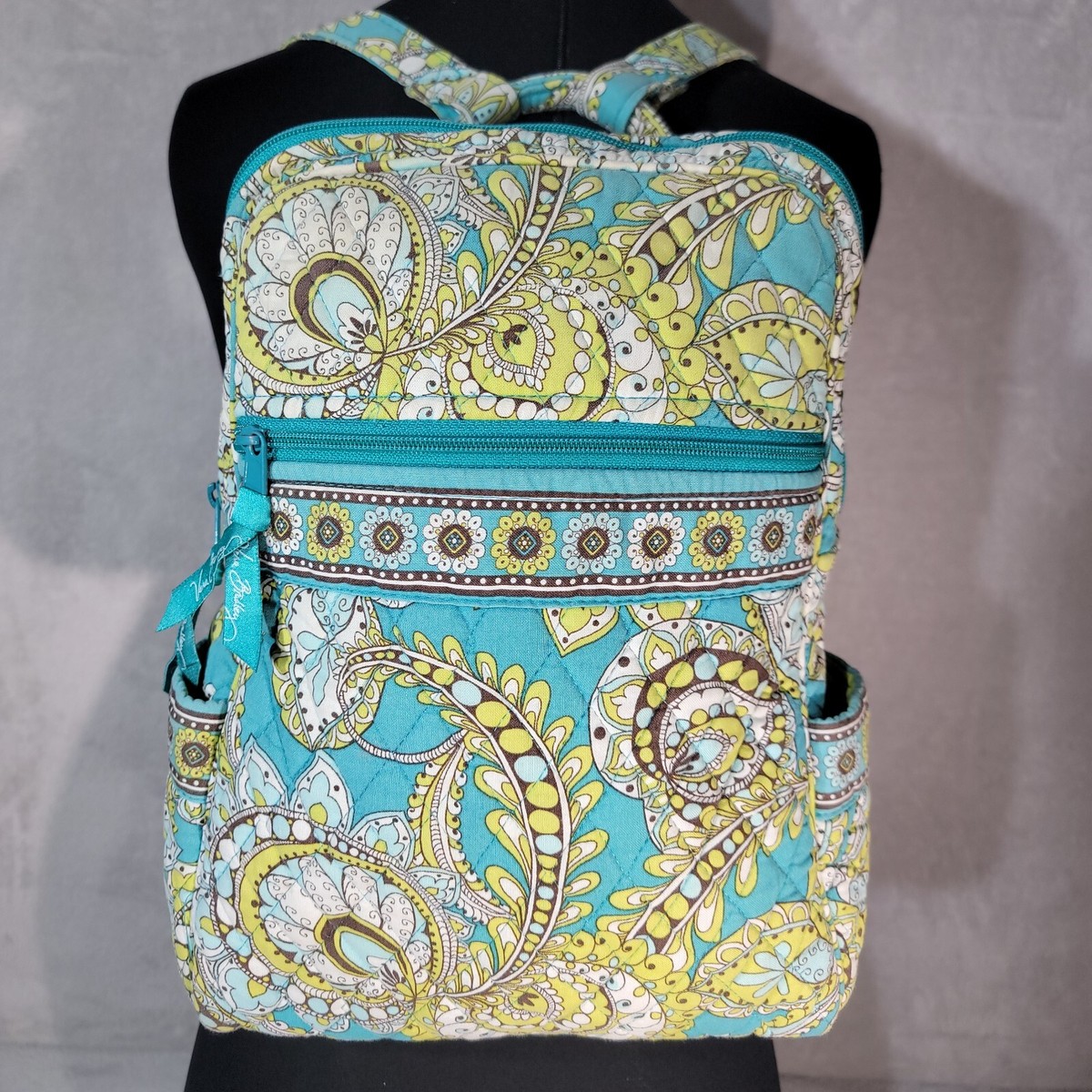 Vera Bradley teal floral backpack. Medium size backpack. Small Banbury Backpack - Cotton | Vera Bradley – Vera  main image 3