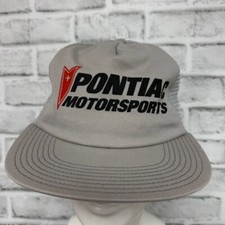 Vintage Pontiac Motorsports Gray Snapback Trucker Hat Made In USA Cap
