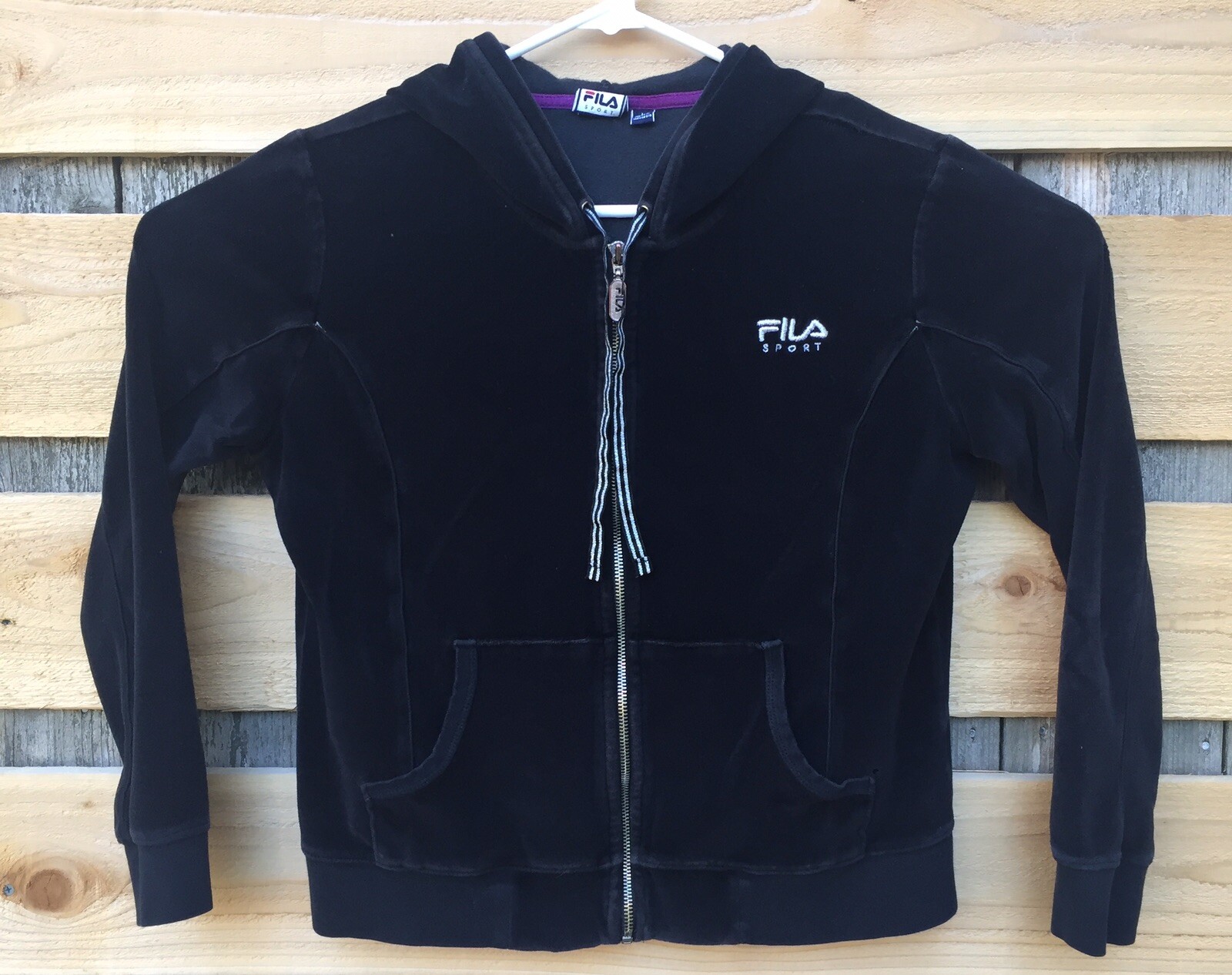 Giacca sportiva donna vintage Fila taglia grande nera