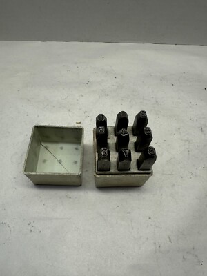 9 Pcs - Mathews 1/4'' Metal Punch Set. Numbers 0-9