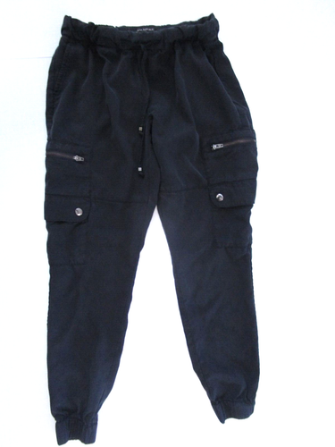 Banana Republic Capris Pants Women's XXS P Black Cargo Snap/Zip Pockets Tapered