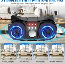 Black Single Ultrasonic Indoor Mouse Repeller - Great for House