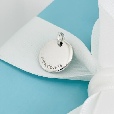 Tiffany Silver Letter D Alphabet Initial Round Circle Notes Charm