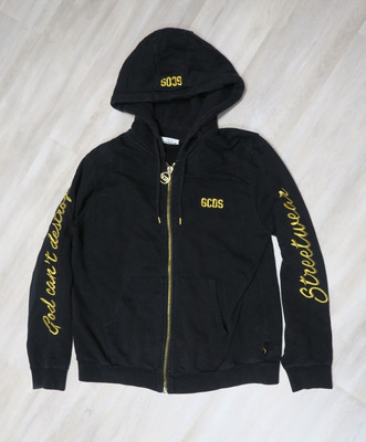 GCDS Zip Up Hoodie Jacket Gold Thread God Can't Destroy Streetwear - Italy
