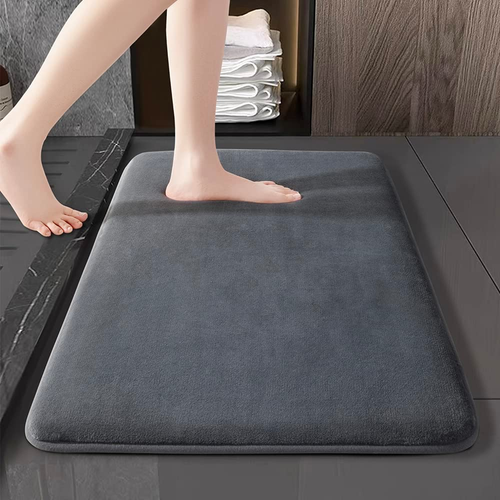 17x24" Dark Grey Memory Foam Bath Mat – Non-Slip, Ultra Absorbent, Washable