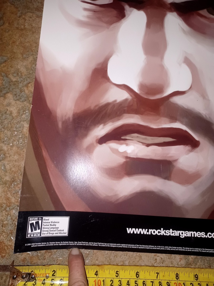 Rare Grand Theft Auto IV GTA 4 Promo Poster 21in x 18in Card Stock
