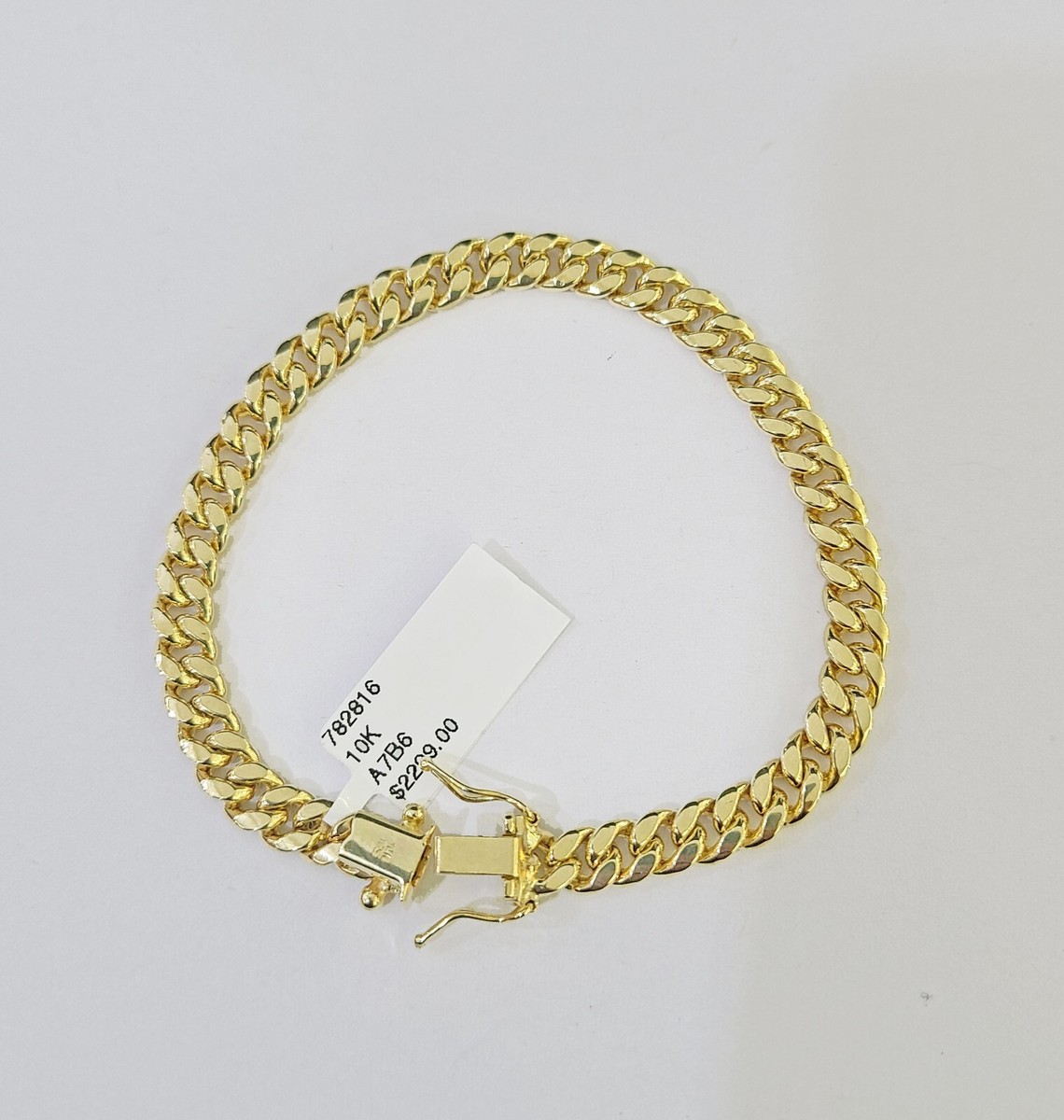 Real 10k Gold Miami Cuban link Bracelet 6mm 7