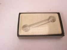 1-5/8" Screw-On Ball Ends Silver Tone Vintage SMALL Collar Bar in box L262