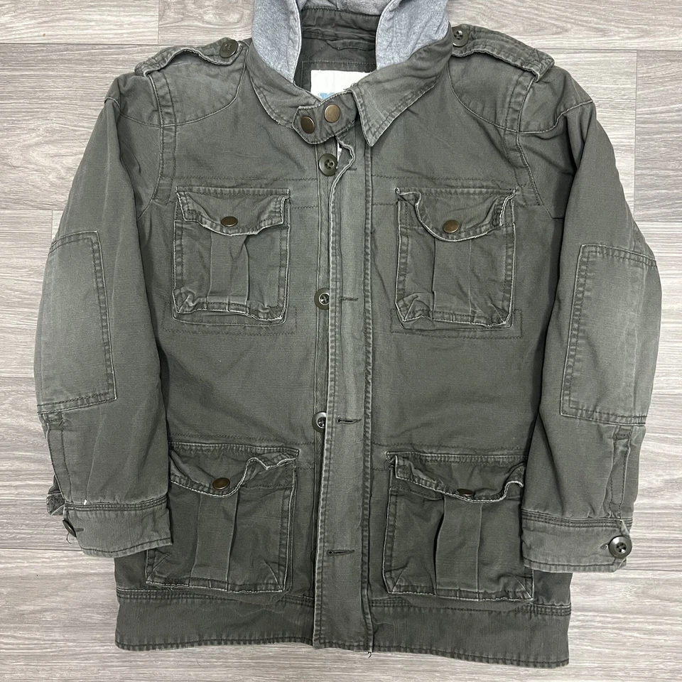 Chaqueta PS Aeropostale Army Chore Niñas L Mujeres XS/S Cremallera Completa Sudadera con Capucha Militar Foto 3 de 4