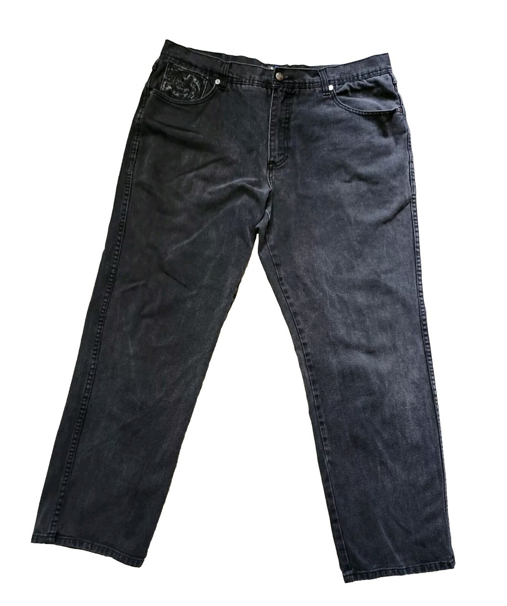 pelle pelle Jeans Company ブラックデニム w4 Pelle Pelle Men's Jeans Black W/leather & Embroidered