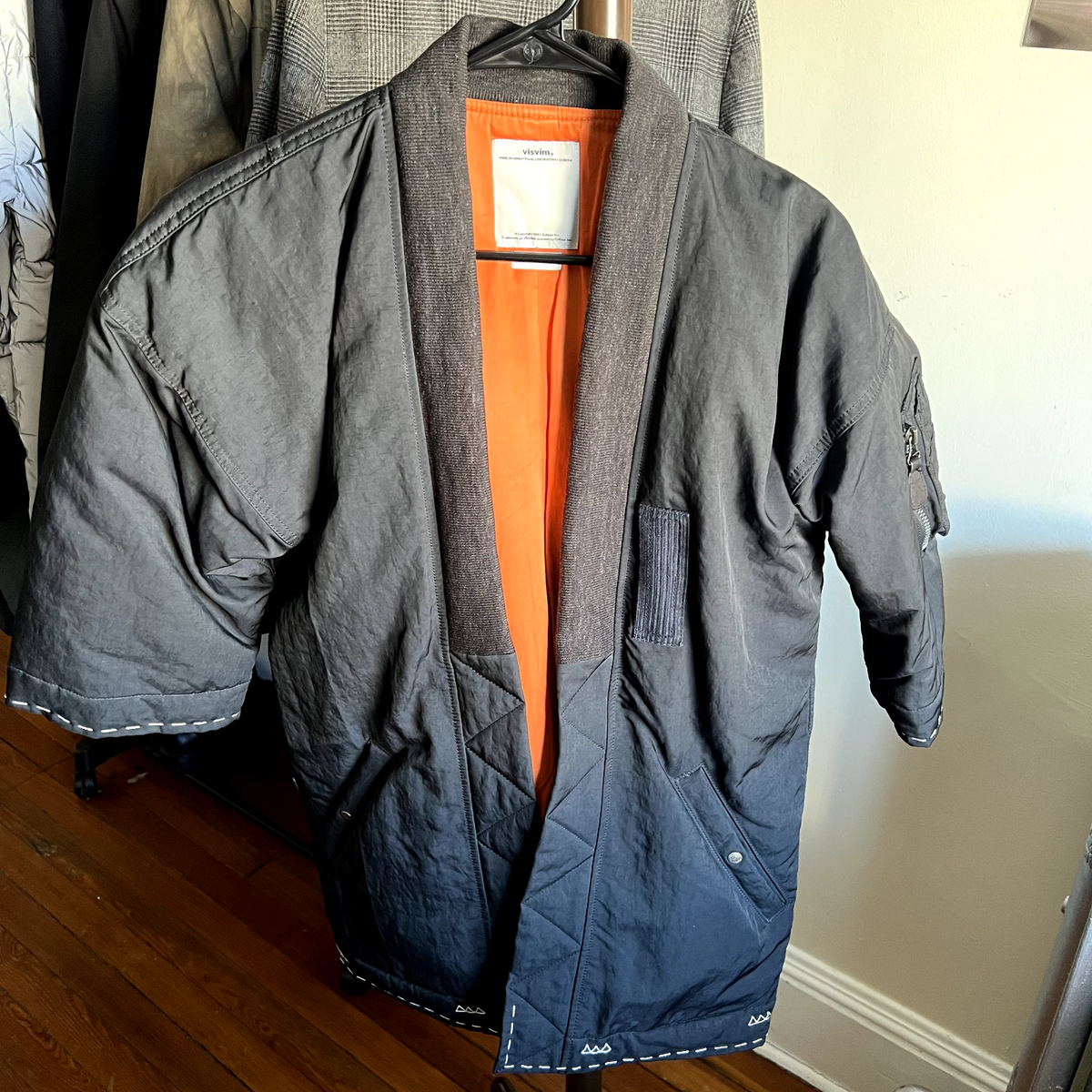 Visvim Sanjuro Kimono Down Jacket 17AW / Black mud dye Visvim Sanjuro Kimono Down Jacket 17AW / Black mud dye