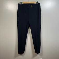 Veronica Beard Jessamy Twill Slim Leg Pants Size 6 Navy Blue Wool Career Work