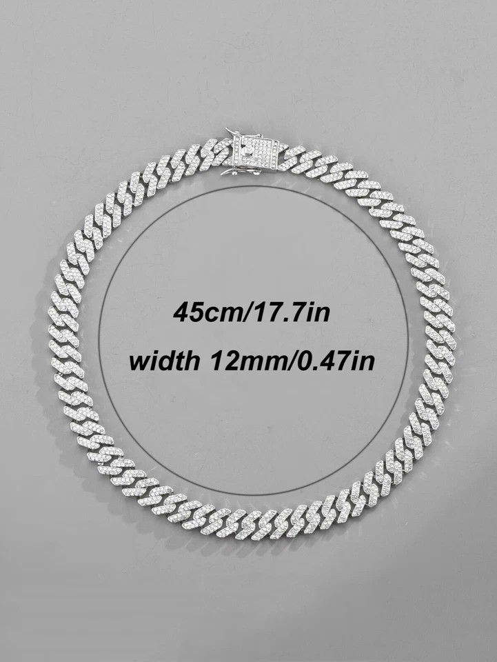 Cadenas de Titanio en Plata 925 Para Hombre Mujer Unisex Cadena Cubana Joyería Foto 4 de 4