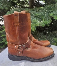 WORKMAN Mens Brown Leather Western Biker Boots Size 29.5 Japan 12.5 US
