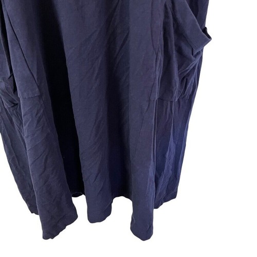 Abito Camicia J Jill Donna Elasticizzato Tencel Modal Maglia Blu Navy Manica Corta Tg L - Foto 7 di 16