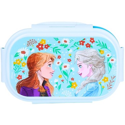 Frozen Brotdose -Elsa & Anna Lunch Box -Vesperdose mit 2 Fächern & Göffel-Messer