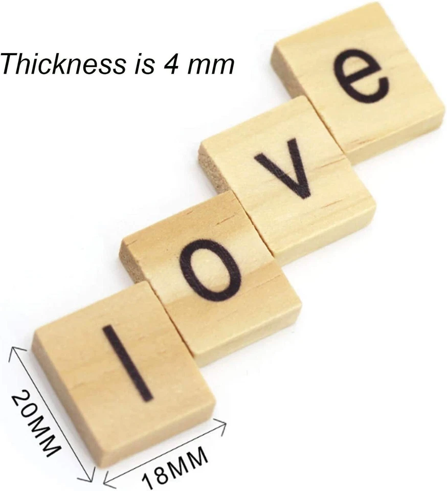 Individual Tiles Letters Numbers Wooden Scrabble For Craft Alphabet Game Wood UK - Image 2 of 4