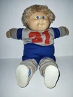 Vintage Cabbage Patch Kid Champagne Shag Hair & Dimple Football Uniform