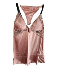 Auden Lace Trim Babydoll Satin Lingerie Dress Set Intimates Sleepwear Size S