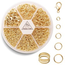 Handyman Crafts Jump Rings Kit With1000PCS Open 40PCS 12mm gold