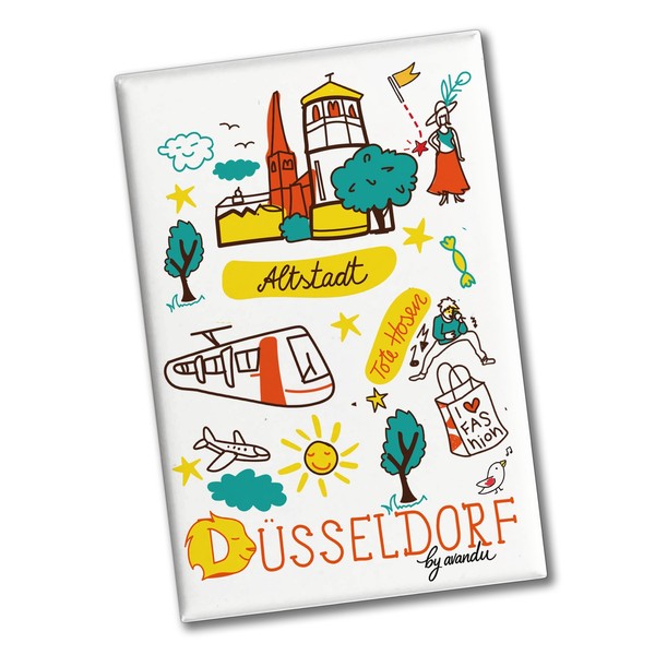 DüSseldorf Wimmelbild Souvenir Souvenir Magnet - Altstadt-image