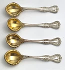 4 Towle OLD COLONIAL 1895 Sterling Silver Salt Spoons w/GW 2 3/8" NO MONO