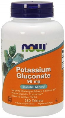 NOW Foods Potassium Gluconate, 99mg - 250 tabs (71,60 EUR/kg)