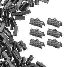 200Pcs attaches pour ruban 16mm, pinces à cordon noir pour marque-pages