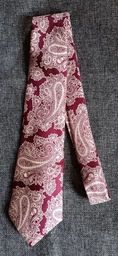 Cravatta abito anni 70 80 90 Y2k uomo Christian Dior rosso beige paisley classico