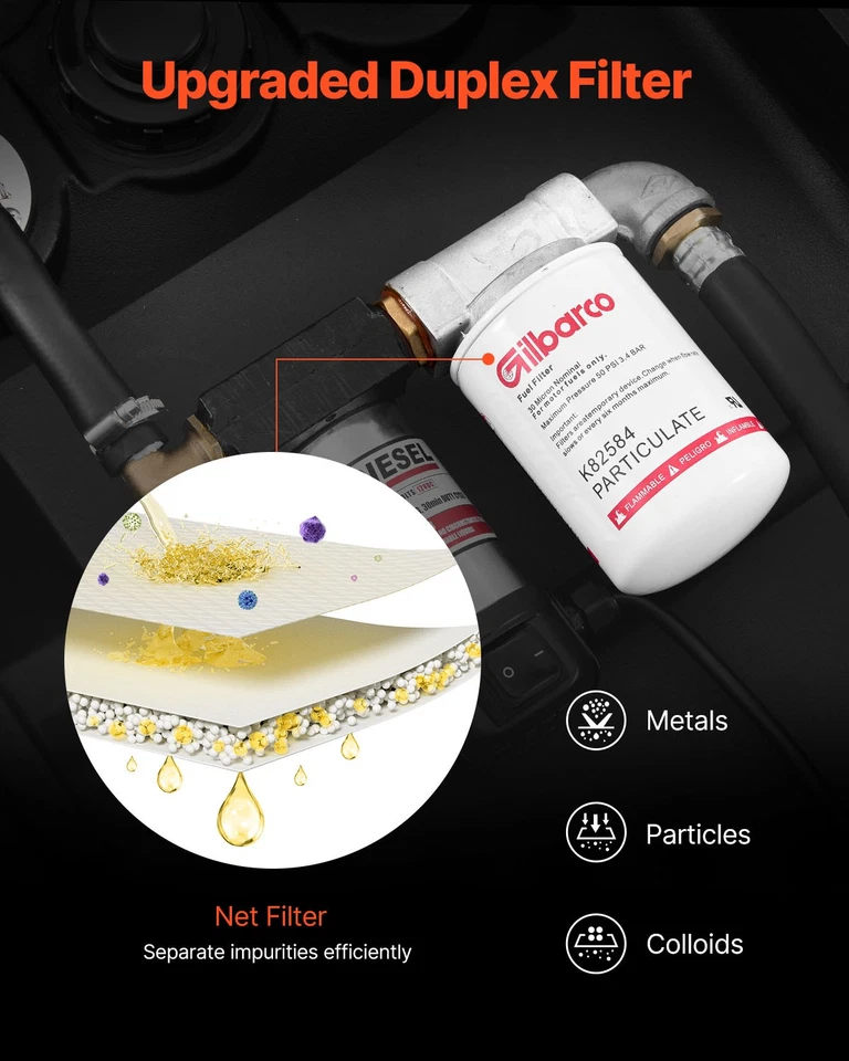 VEVOR Portable Diesel Tank 58 Gal Diesel Fuel Tank with 12V Transfer Pump 10 GPM Foto 4 de 4