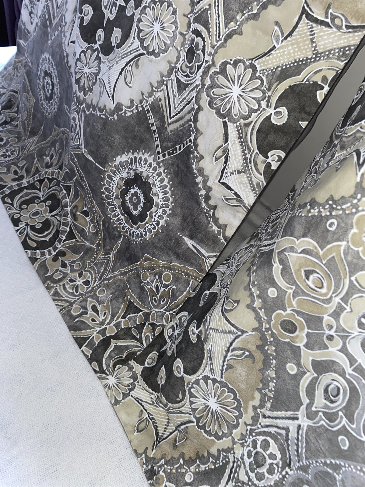 2 Pottery Barn Euro Shams Jacquelyn Medallion Cotton 26”x 26” Gray