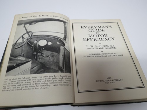 Everyman's Guide To Motor Efficiency Book 1926 Slauson & Greene Auto Antique - Imagen 7 de 12