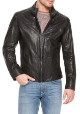 Chaqueta de cuero blanca para hombre Chaqueta de motociclista acolchada de...