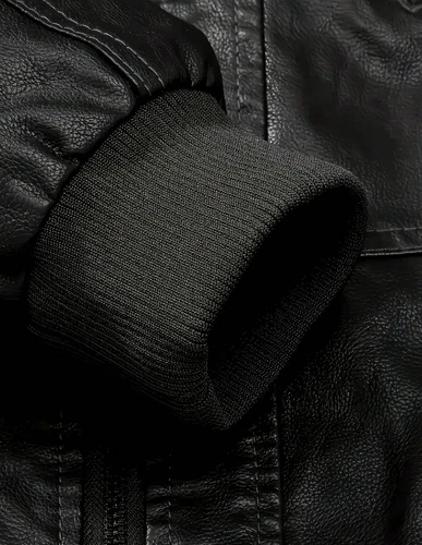 Men's Collar PU Faux Leather  Bomber Jacket Zip-Up With Removable Hood image 4