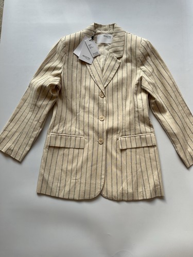 Selected femme Anthropologie pinstripe button down tailored blazer Size 42 - Picture 4 of 8